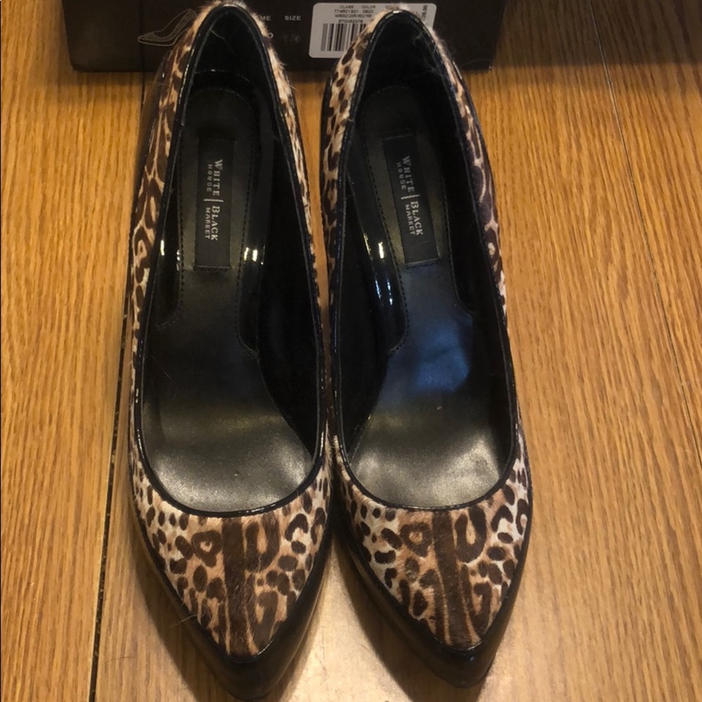 Leopard print and black patent shoes